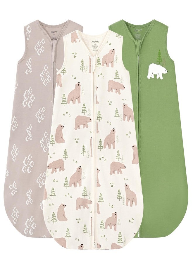 JELLYMONI Baby Sleep Sack 18-24 Months, 100% Cotton 3 Pack 0.5 TOG Baby Wearable Blanket Infant Sleep Sack with 2-Way Zipper Newborn Sleep Sacks - Image 1